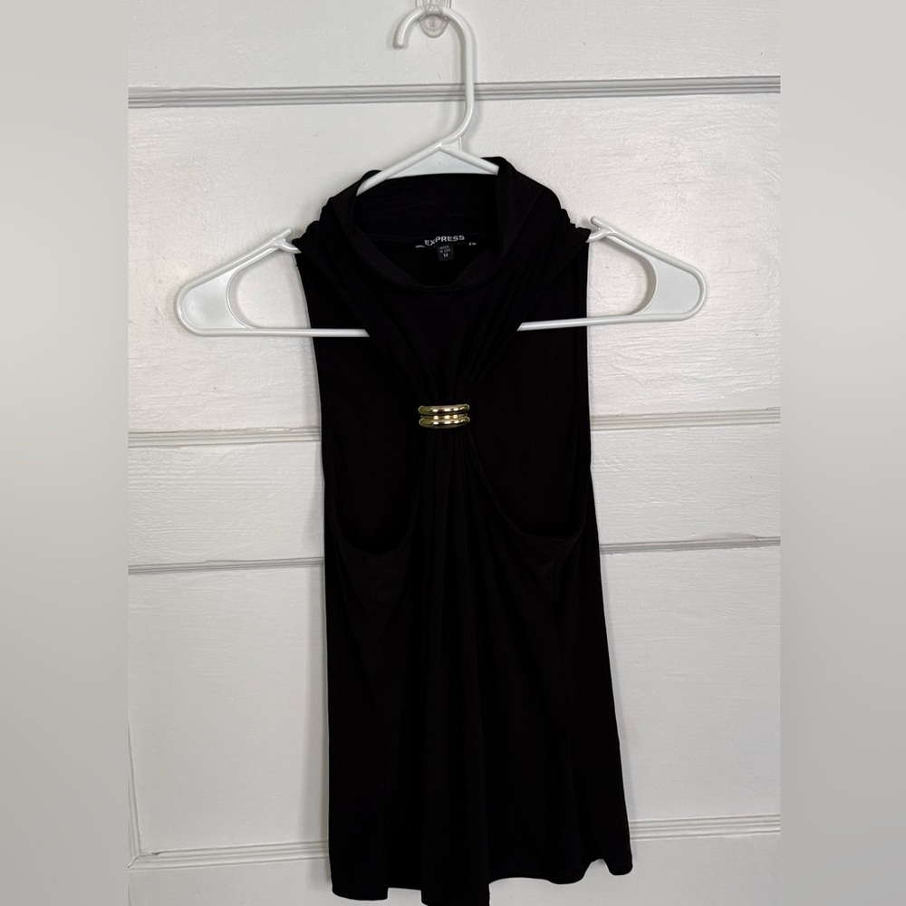 Express Mock Halter Neck Gold Hardware Tank
